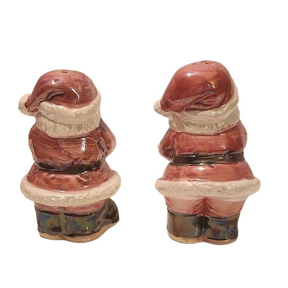 Santa Claus With Gifts Vintage Lusterware Salt And Pepper Shakers - Picture 3 of 6